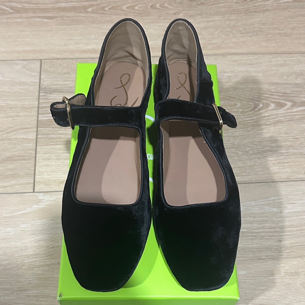 Sam Edleman Elegant  Black Velvet Women's Shoes Mary Janes
